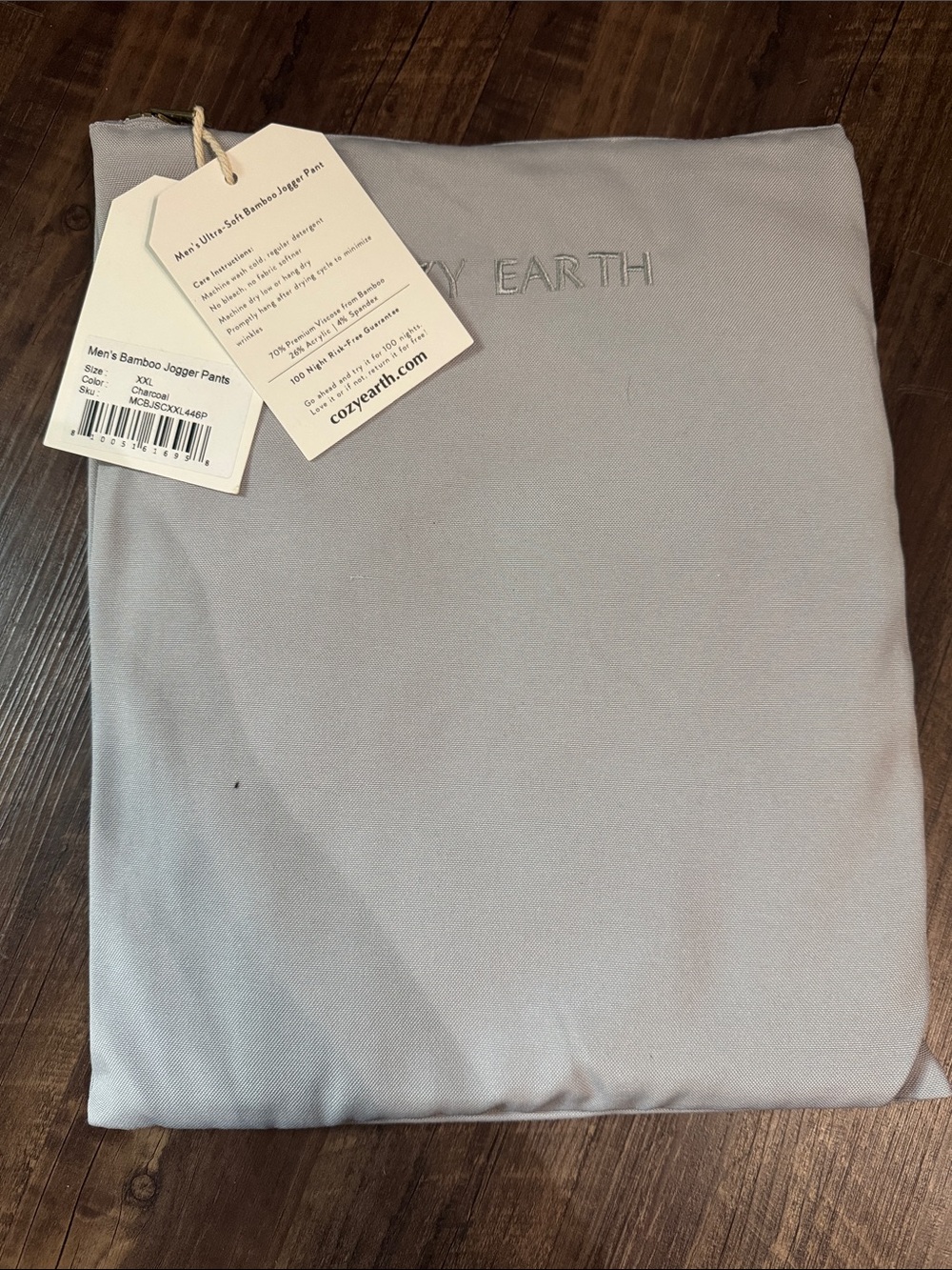 CozyEarth Men’s Bamboo Jogger Pants - Light Gray